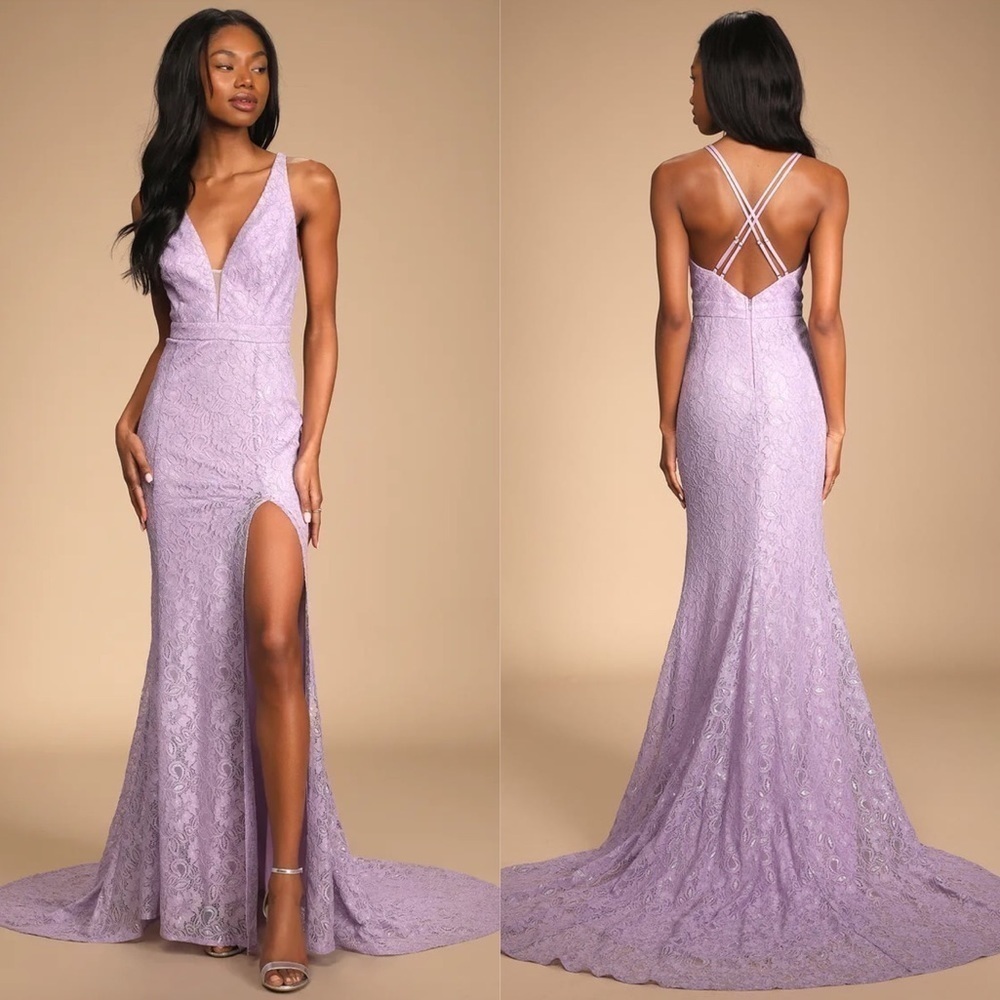 LULUโS Dreaming Of This Lavender Embroidered Lace Sleeveless Maxi Dress